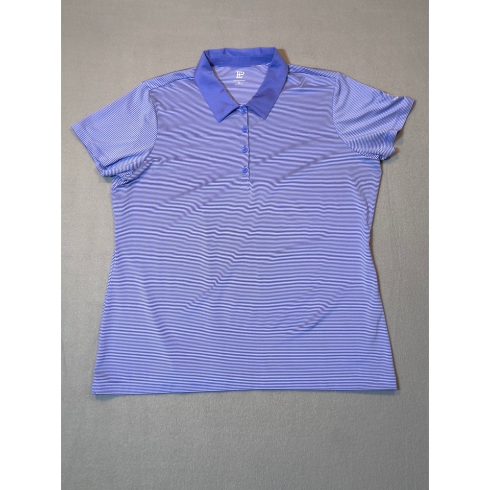 EP New York Golf Polo Women XL Blue White Stripe Kiawah Island Club Embroidered